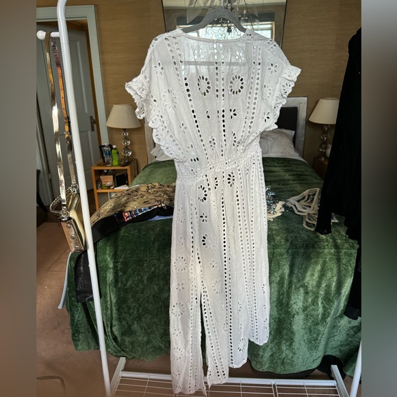 French Eyelet White Summer Slip Jacket/Vest - Picture 2 of 2